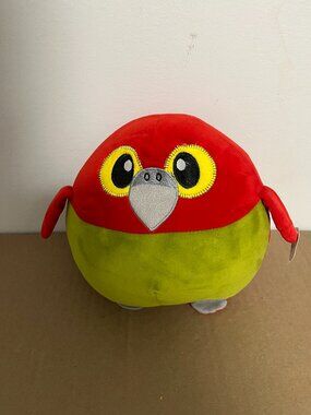 Red and Green Squishy Plush Eggamals Bird Stuffed Animal Doll Pillow NWT 8”